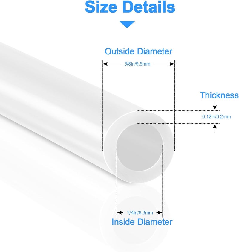 HAO CHEN 25FT 3/8 Inch O.D.RO Water Tubing,NSF Certified Water Line for RO(Reverse Osmosis) Water Purifier Filter System,BPA free Flexible Tubing(white) - Image 3